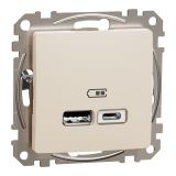 USB 2.0 socket, for built-in use, beige color, Sedna, SDD112402