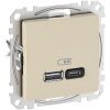 USB 2.0 socket, USB-A, beige, Sedna, SDD112404