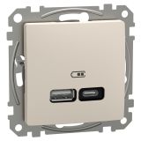 USB 2.0 socket, for built-in use, beige color, Sedna, SDD112405