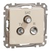Combined socket, TV, beige, Sedna, SDD112481