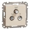 Combined socket, TV, beige, Sedna, SDD112484