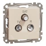 Combined socket, for built-in use, beige color, Sedna, SDD112484