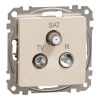 Combined socket, TV, beige, Sedna, SDD112488