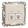 Telephone socket, RJ11(6p4c), beige, Sedna, SDD112492