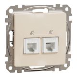 Telephone socket, for built-in use, beige color, Sedna, SDD112492