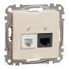 Telephone socket, RJ45, beige, Sedna, SDD112458