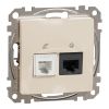 Telephone socket, RJ45, beige, Sedna, SDD112468