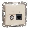 Combined socket, TV, beige, Sedna, SDD112469T