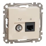 Combined socket, for built-in use, beige color, Sedna, SDD112469T
