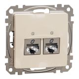 Computer socket, for built-in use, beige color, Sedna, SDD112467S