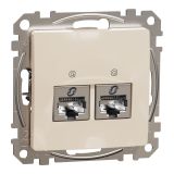 Computer socket, for built-in use, beige color, Sedna, SDD112452S