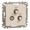 Combined socket, TV, beige, Sedna, SDD112481S