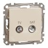 Combined socket, TV, beige, Sedna, SDD112471S