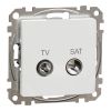 Combined socket, TV, white, Sedna, SDD111471S