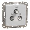 Combined socket, TV, aluminum, Sedna, SDD113488
