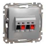 Audio socket, for built-in use, aluminum color, Sedna, SDD113411