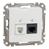Telephone socket, for built-in use, white color, Sedna, SDD111468