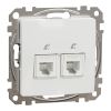 Telephone socket, RJ11(6p4c), white, Sedna, SDD111492