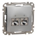 Computer socket, for built-in use, aluminum color, Sedna, SDD113462S