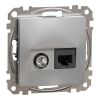 Combined socket, TV, aluminum, Sedna, SDD113469T