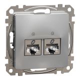 Computer socket, for built-in use, aluminum color, Sedna, SDD113452S