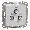 Combined socket, TV, aluminum, Sedna, SDD113481S