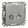 Combined socket, TV, aluminum, Sedna, SDD113471S