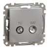 Combined socket, TV, aluminum, Sedna, SDD113478S