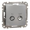 Combined socket, TV, aluminum, Sedna, SDD113474S