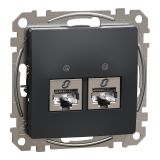 Computer socket, for built-in use, anthracite color, Sedna, SDD114452S