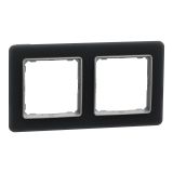 Double decorative frame, in smoked glass color, from the Sedna series by Schneider Еlectric, SDD362802