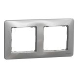 Double decorative frame, in aluminium color, from the Sedna series by Schneider Еlectric, SDD313802