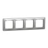 Quadruple decorative frame, aluminum, Sedna, Schneider, SDD313804