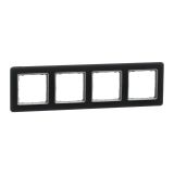 Quadruple decorative frame, in smoked glass color, from the Sedna series by Schneider Еlectric, SDD362804