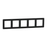 Five-panel decorative frame, in smoked glass color, from the Sedna series by Schneider Еlectric, SDD362805