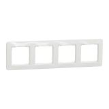 Quadruple decorative frame, white, from the Sedna series by Schneider Еlectric, SDD311804