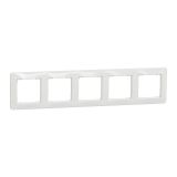 Five-piece decorative frame, white, from the Sedna series by Schneider Еlectric, SDD311805