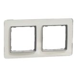 Двойна декоративна рамка, в цвят стъкло, от серия Sedna на Schneider Еlectric, SDD360802