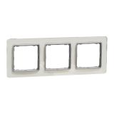 Тройна декоративна рамка, в цвят стъкло, от серия Sedna на Schneider Еlectric, SDD360803