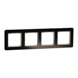Четворна декоративна рамка, в цвят тъмно сив, от серия Sedna на Schneider Еlectric, SDD361804