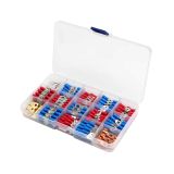 Комплект контактни накрайници, втулка, ухо, вилка, плосък, 15 вида, 300 броя