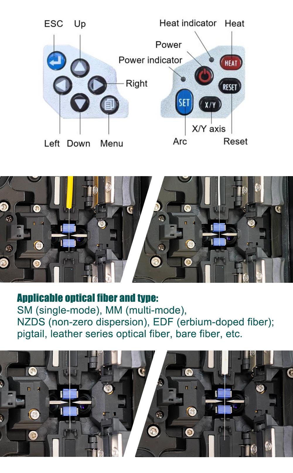 Fiber optic cable splicing machine, 230VAC, Li-Ion, LED, TE-6801F-W, PRO'S KIT