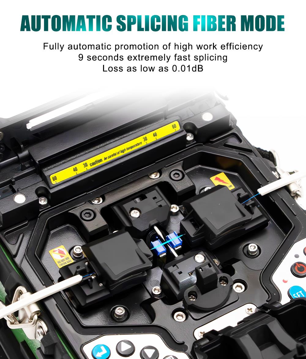 Fiber Optic Cable Splicing Machine, 230VAC, Li-Ion, LED, TE-6801F-W, PRO'S KIT