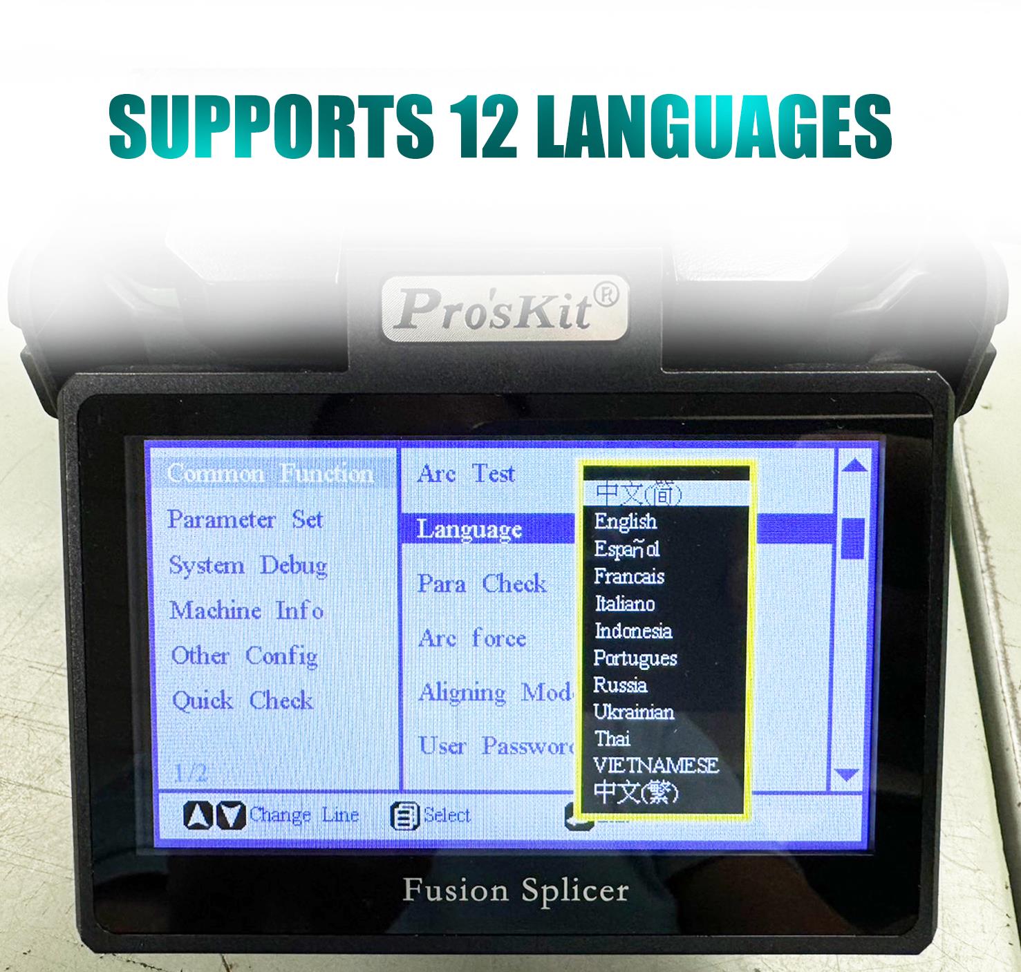 Splicing optical cable, 230VAC, Li-Ion, LED, TE-6801F-W, PRO'S KIT