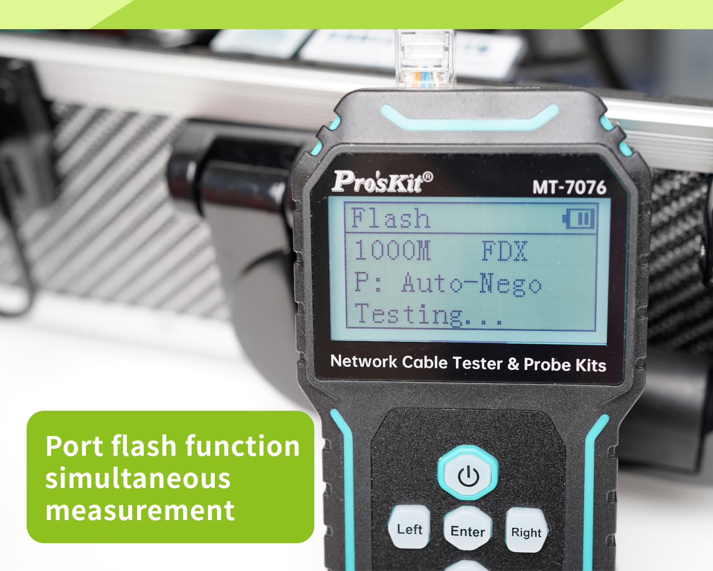 Тестер за компютърни мрежи, MT-7071N, за дължина, F, UTP, STP, PRO'S KIT