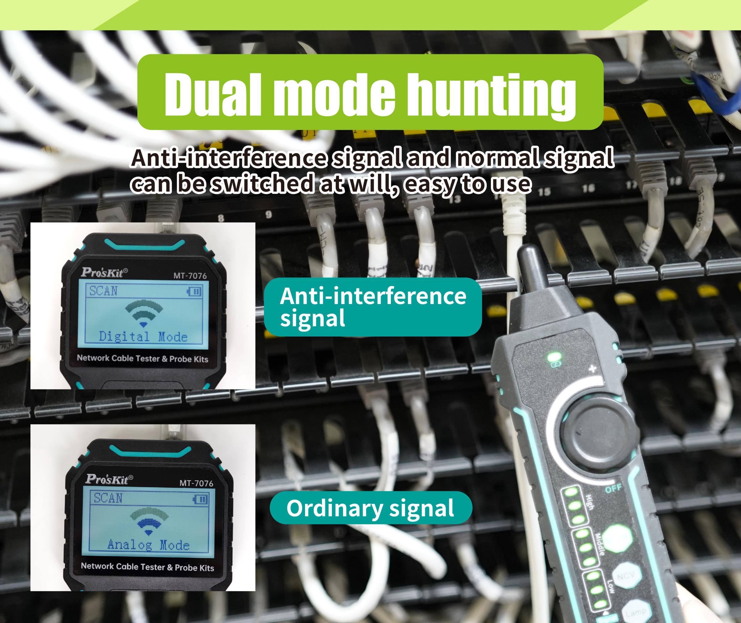 Тестер за компютърни мрежи, MT-7071N, за дължина, F, UTP, STP, PRO'S KIT