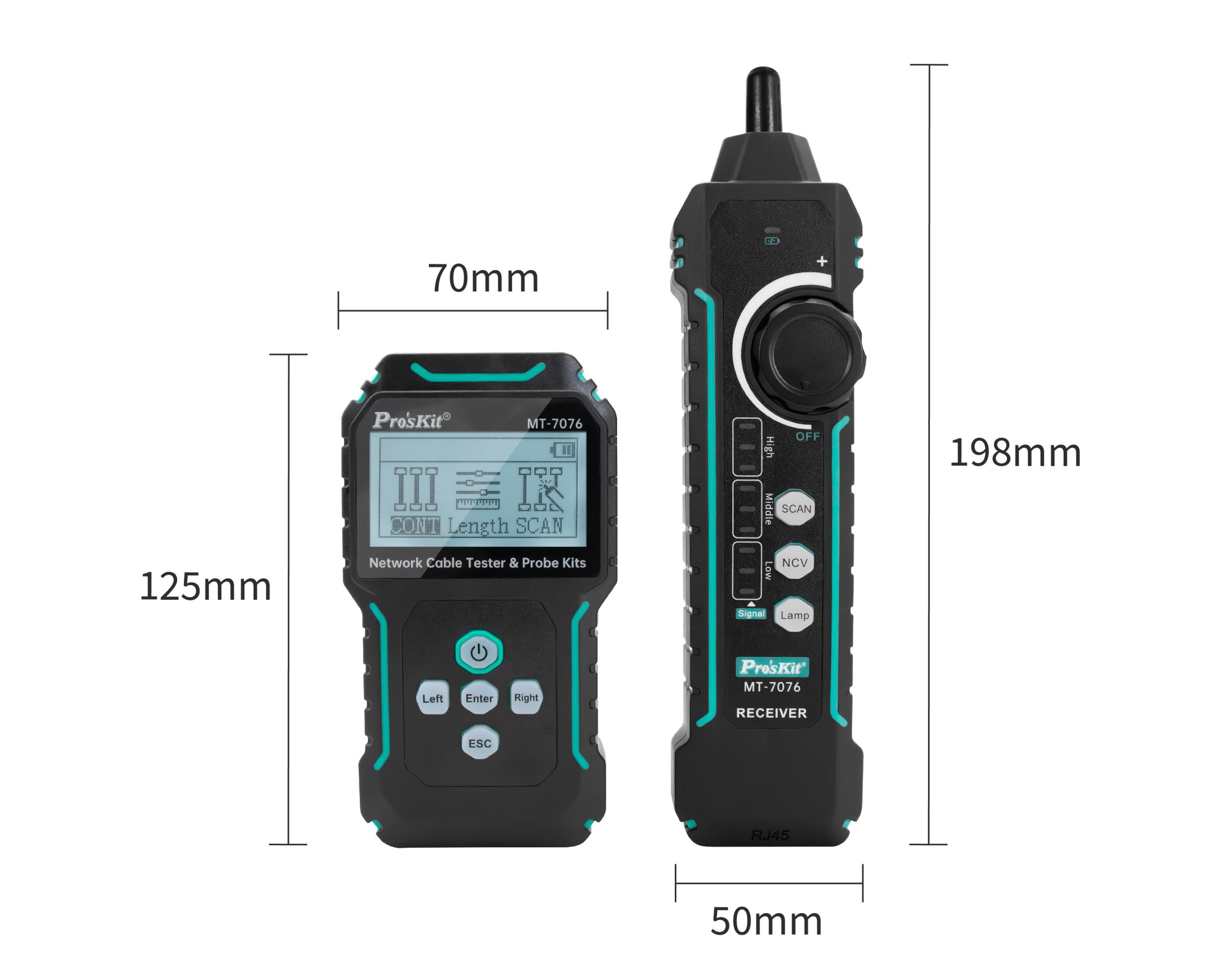 Computer network tester, MT-7076, noise and length, USB, F, UTP, STP, PRO'S KIT