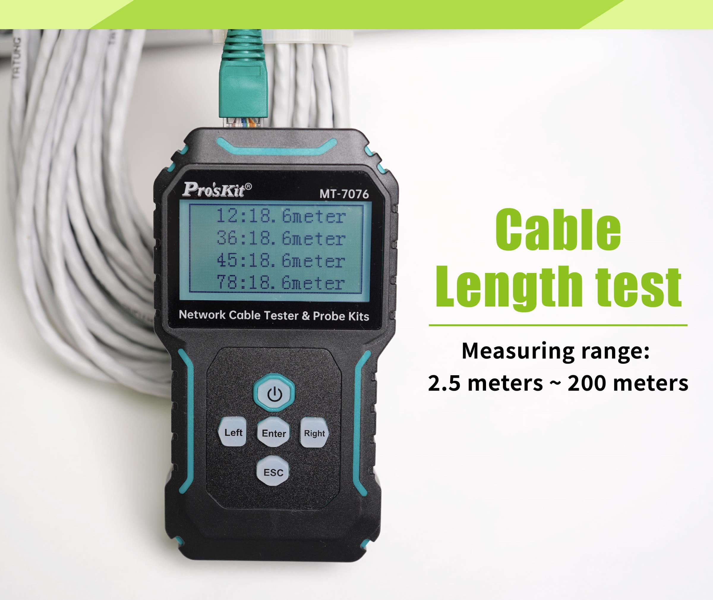 Computer network tester, MT-7076, noise and length, USB, F, UTP, STP, PRO'S KIT