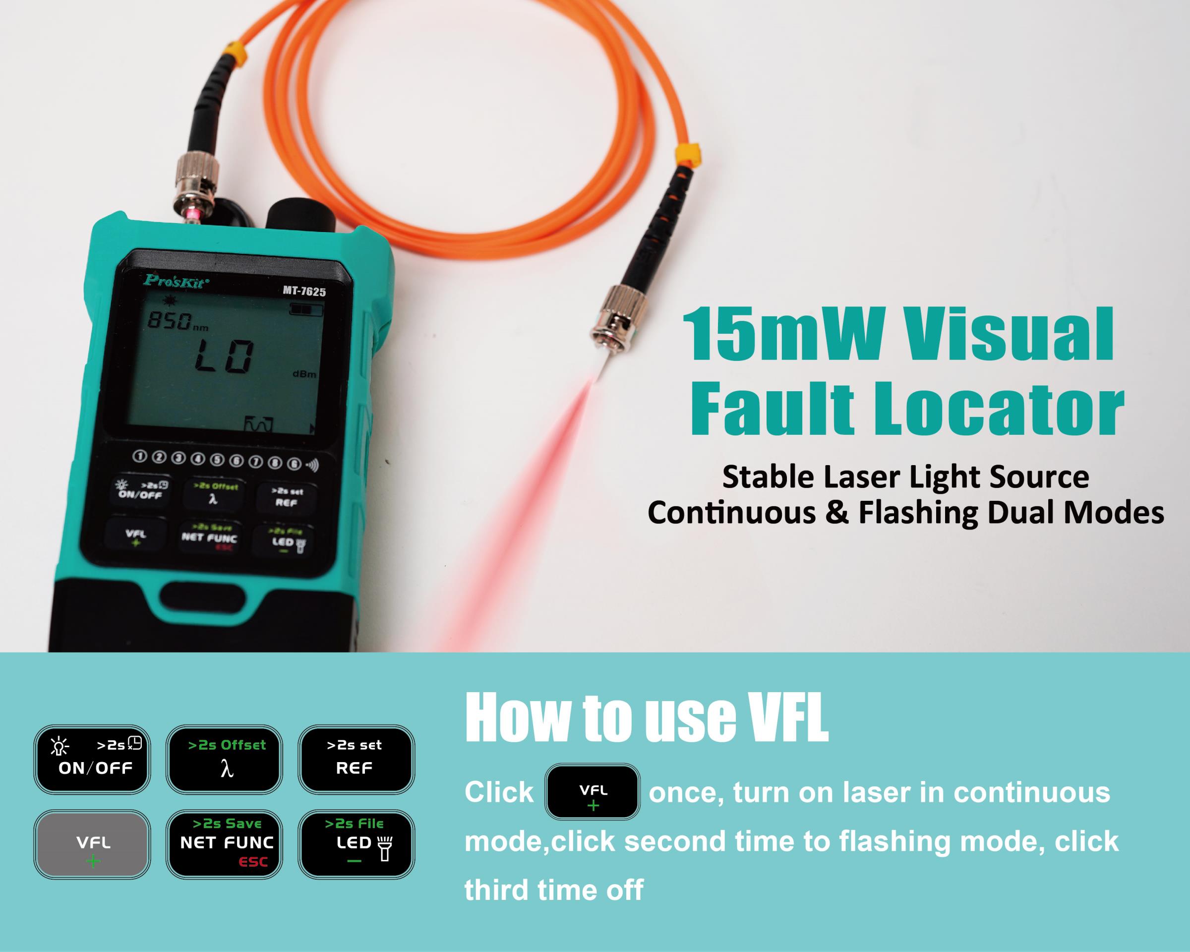 Тестер за компютърни мрежи, MT-7625, оптичен измервател, USB, PRO'S KIT