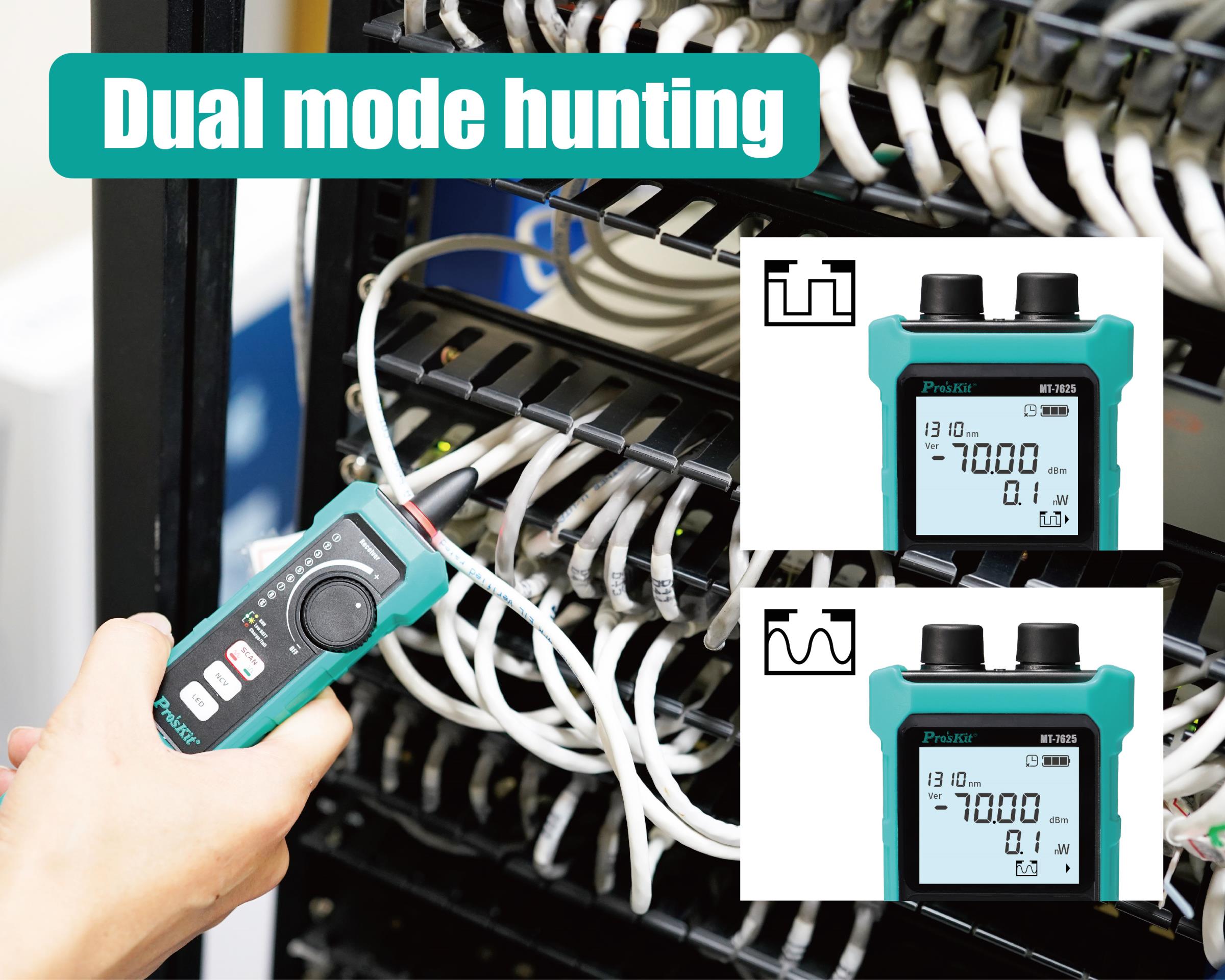 Тестер за компютърни мрежи, MT-7625, оптичен измервател, USB, PRO'S KIT